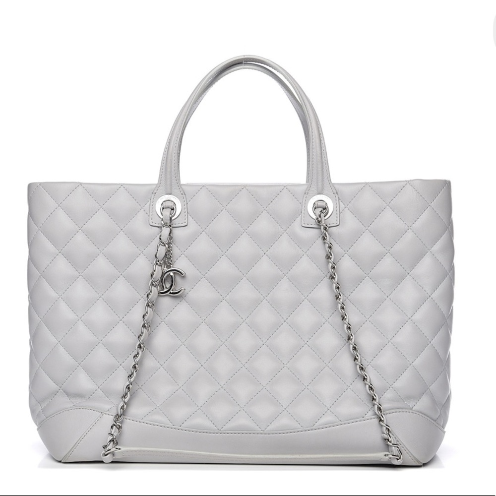Chanel Large Easy Shopping Tote Bag Light Grey